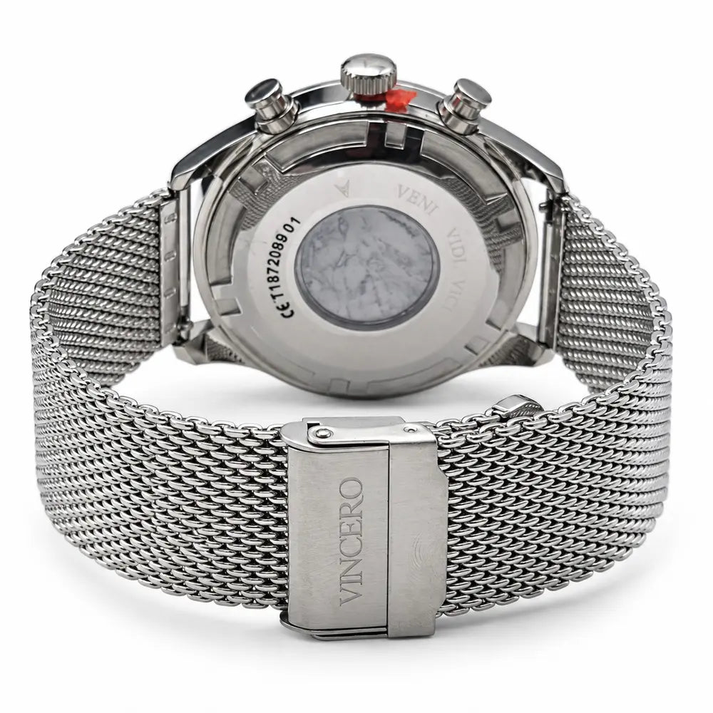 Vincero Chrono S, blue dial, silver mesh